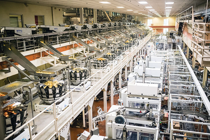 Inside of the Herr's Snack Factory