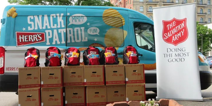 Herr's donates to the Salvation Army's Back to School Program